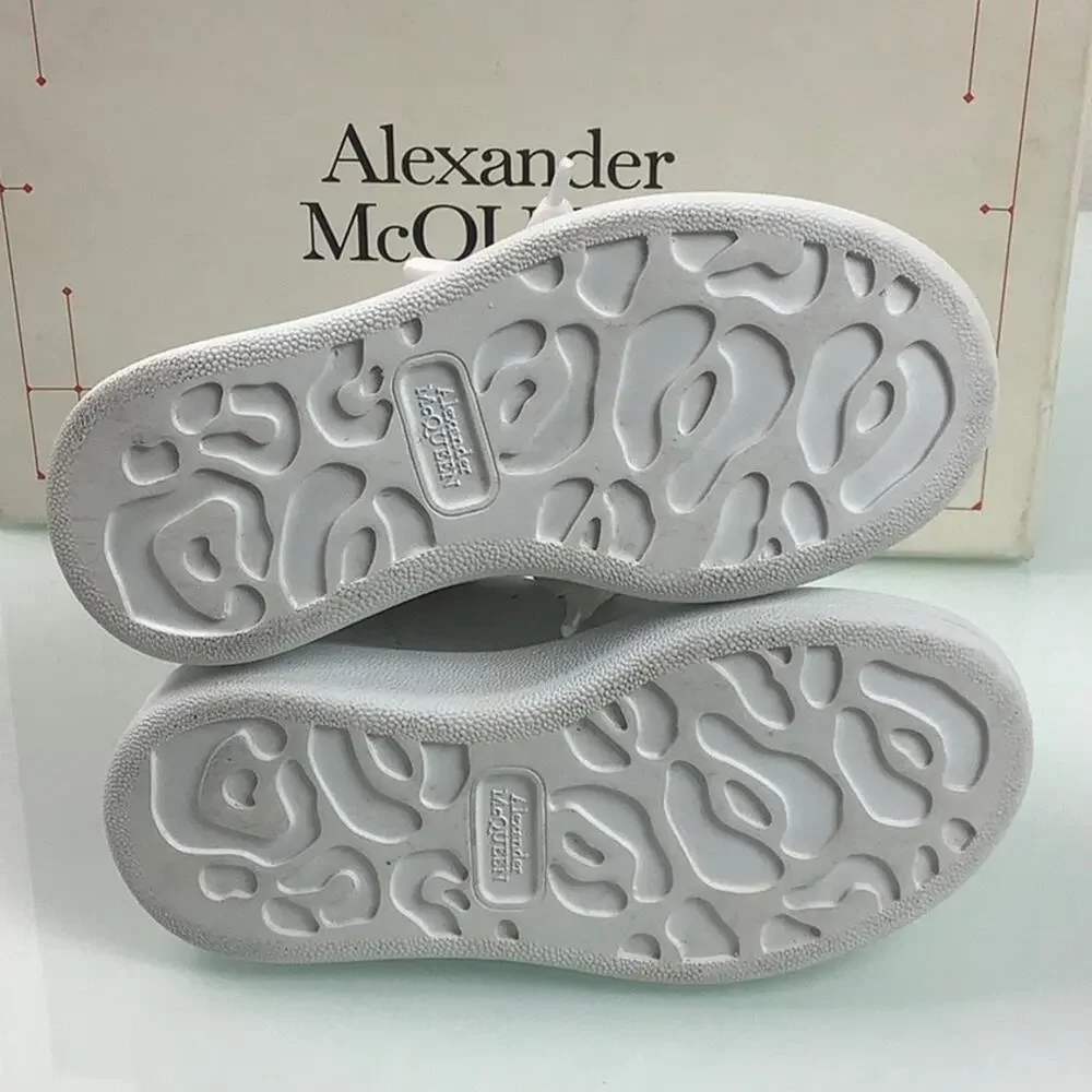 Alexander McQueen Molly Kids White Luster Red leather sneakers SZ 26 or 9.5 EUC - Picture 11 of 16